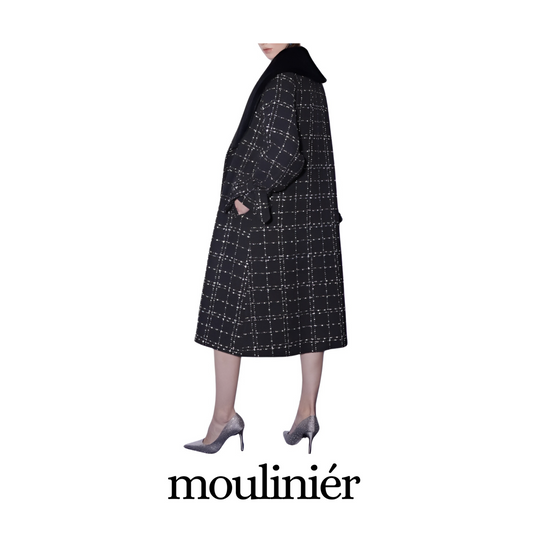 MANTEAU QUADRILLÉ NOIR CLASSIQUE